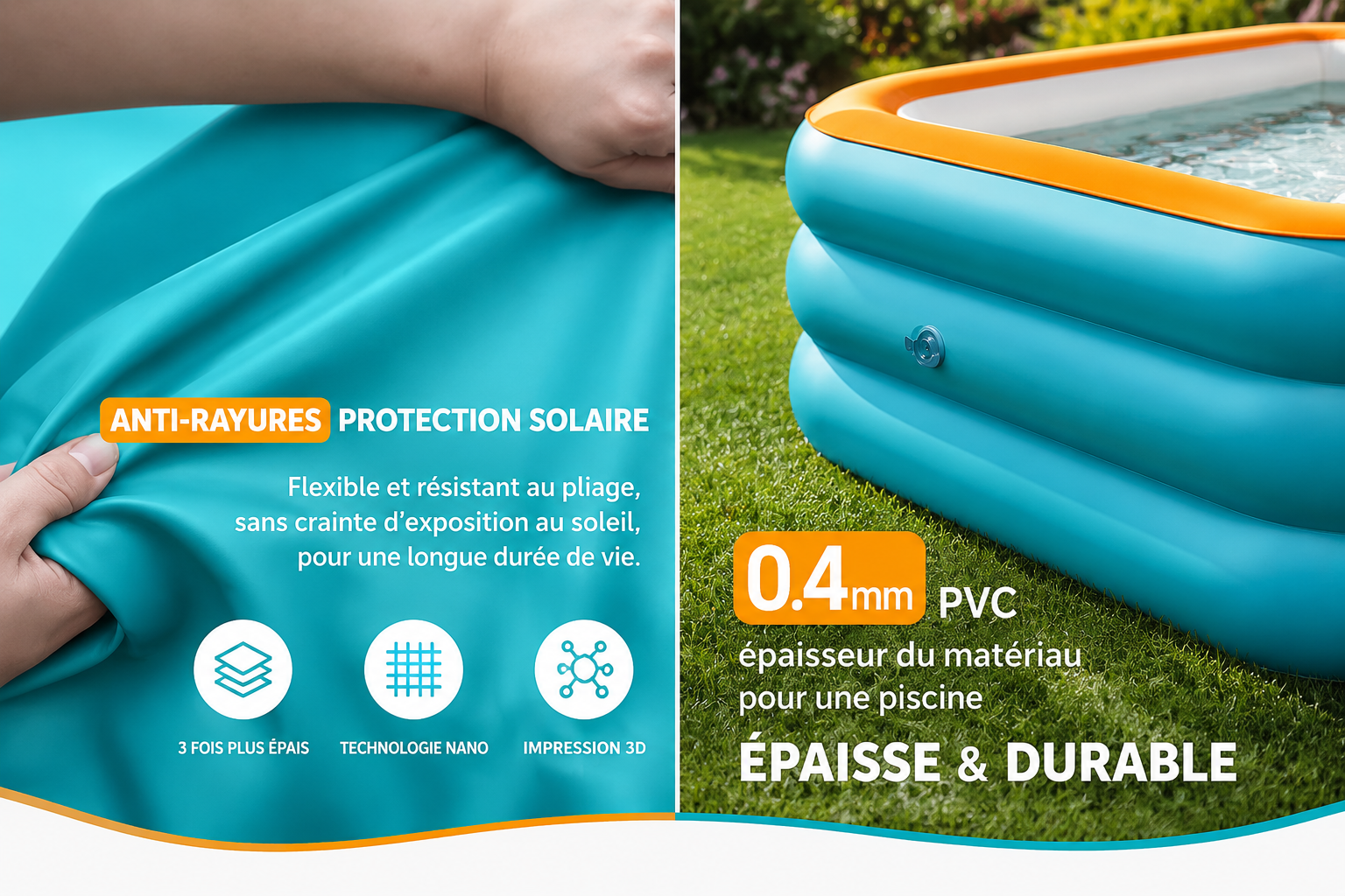 Piscine Gonflable Rectangulaire — Format Famille