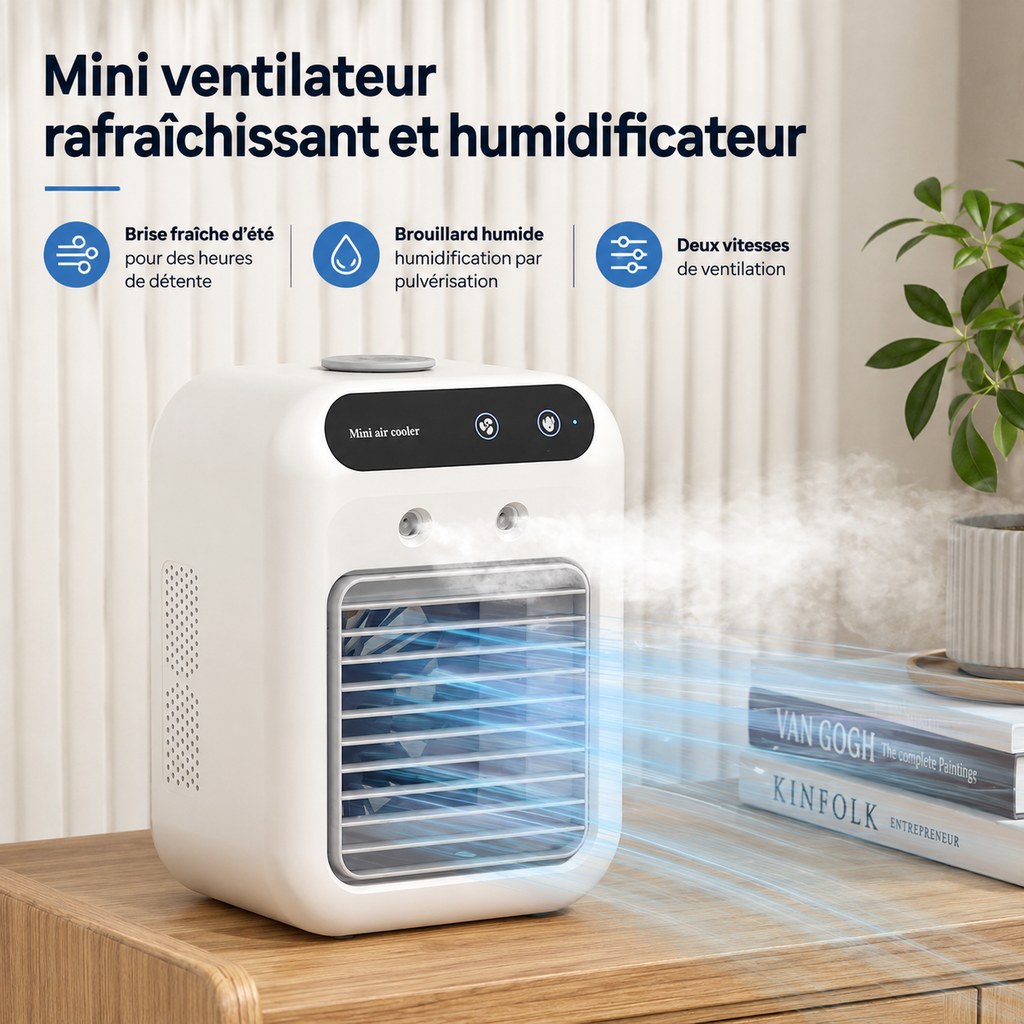 Refroidisseur d'Air Portable — Ventilation & Humidification