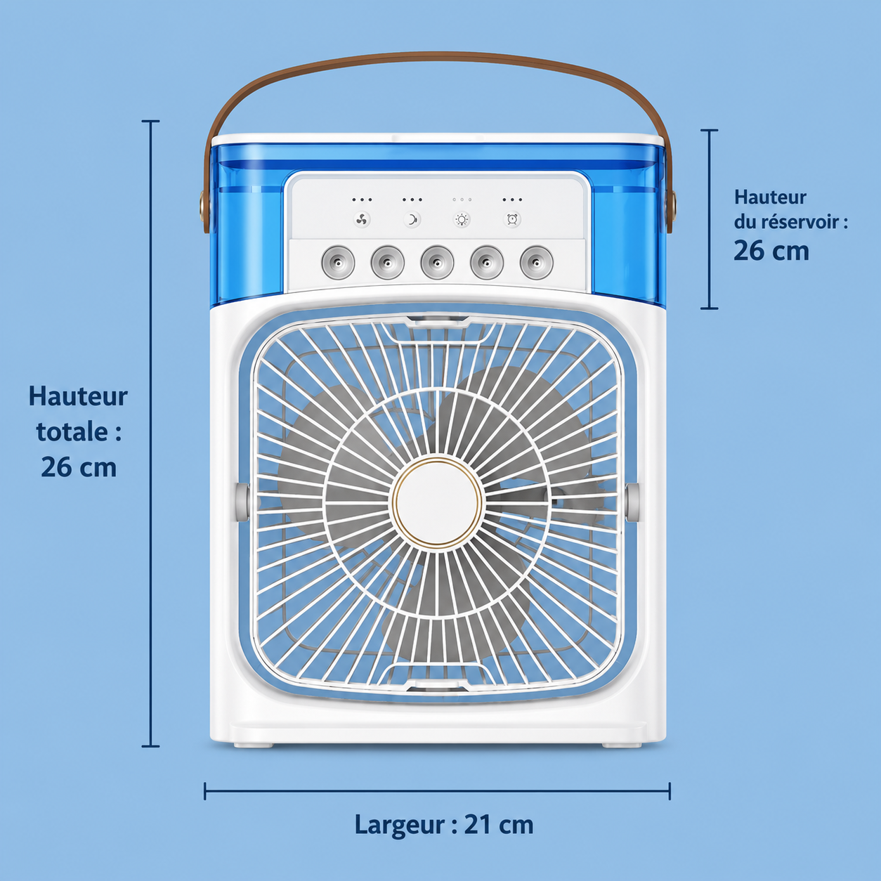 Rafraîchisseur d'Air 3-en-1 — Ventilateur, Brumisateur & Veilleuse
