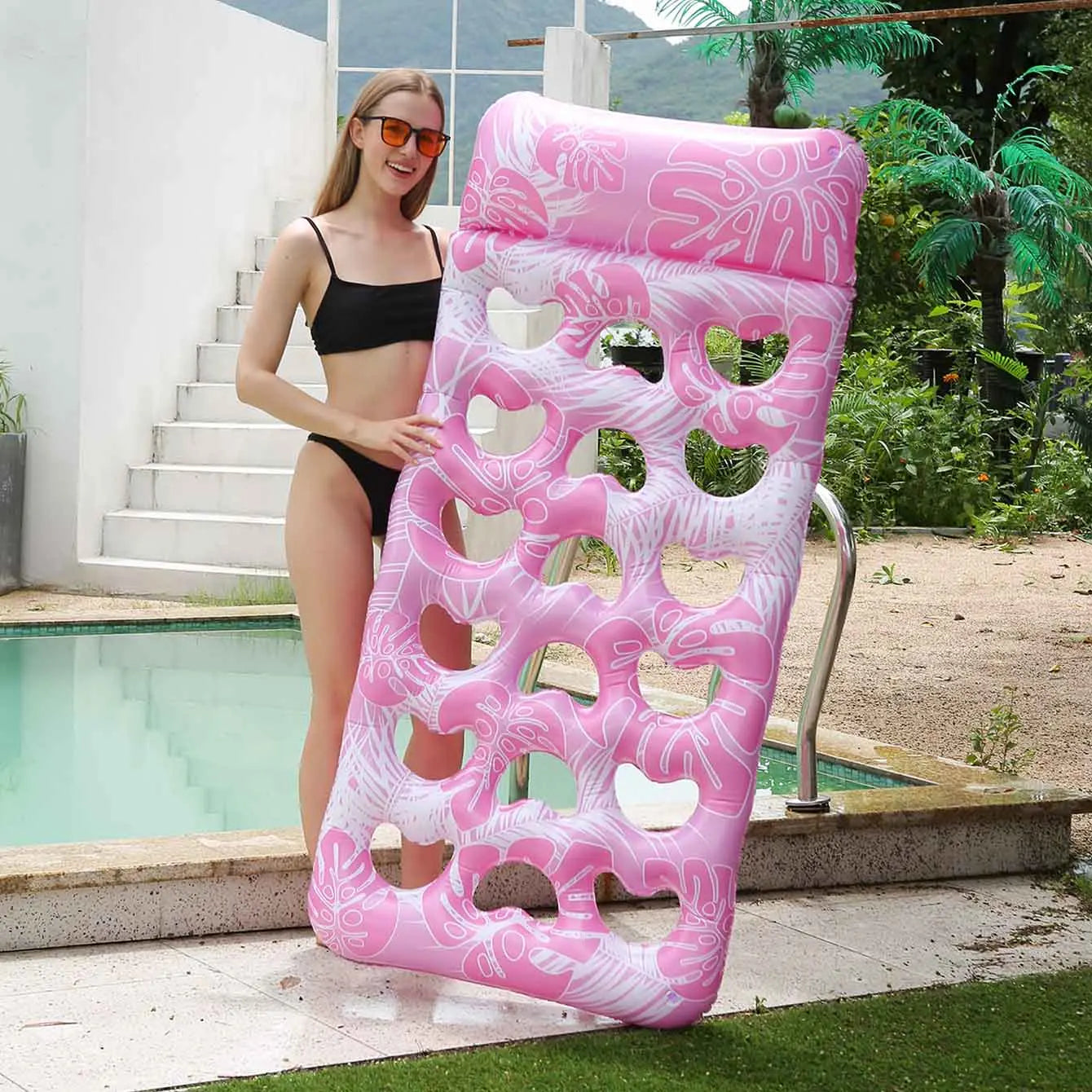 Matelas Gonflable de Piscine — Flotteur avec Appui-tête