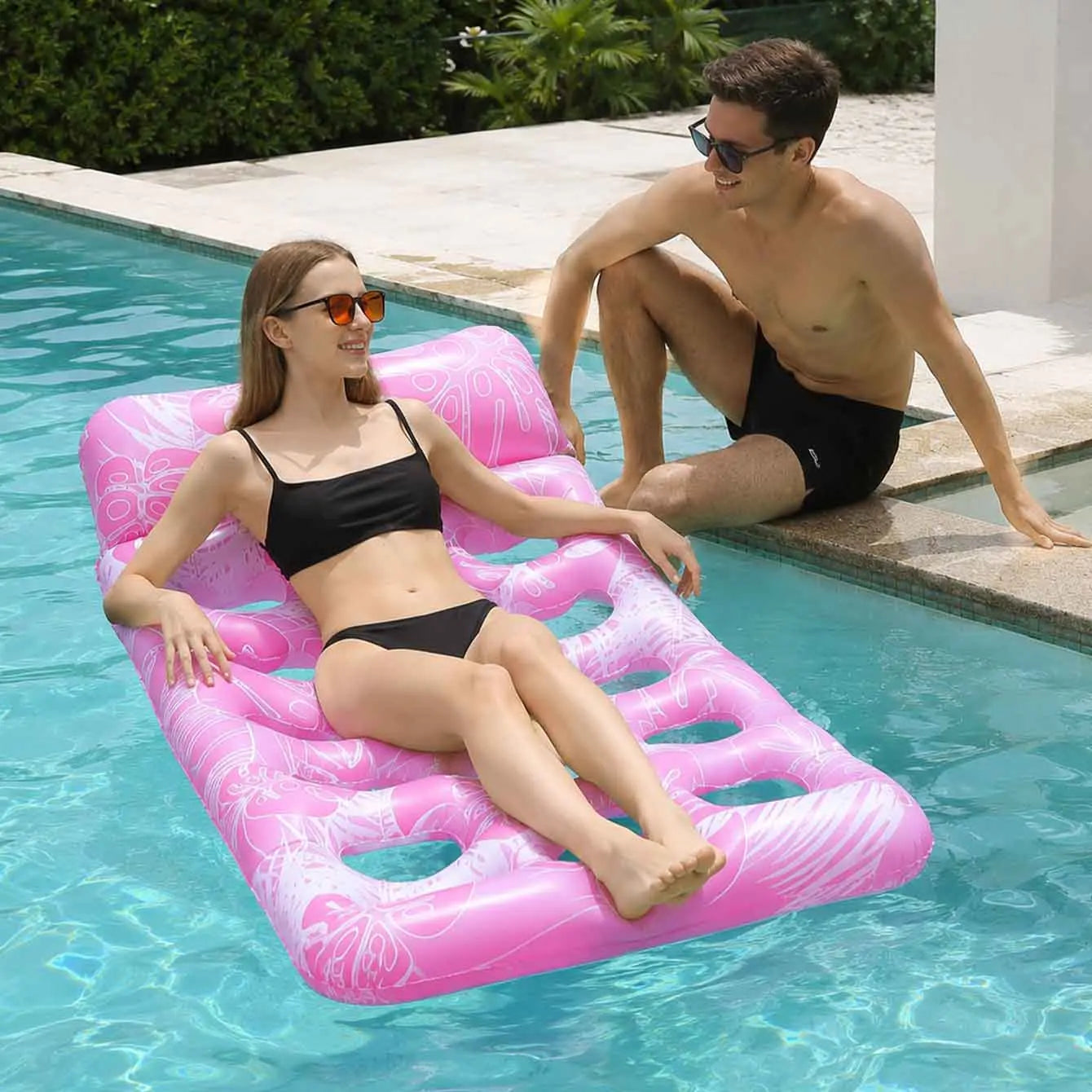 Matelas Gonflable de Piscine — Flotteur avec Appui-tête