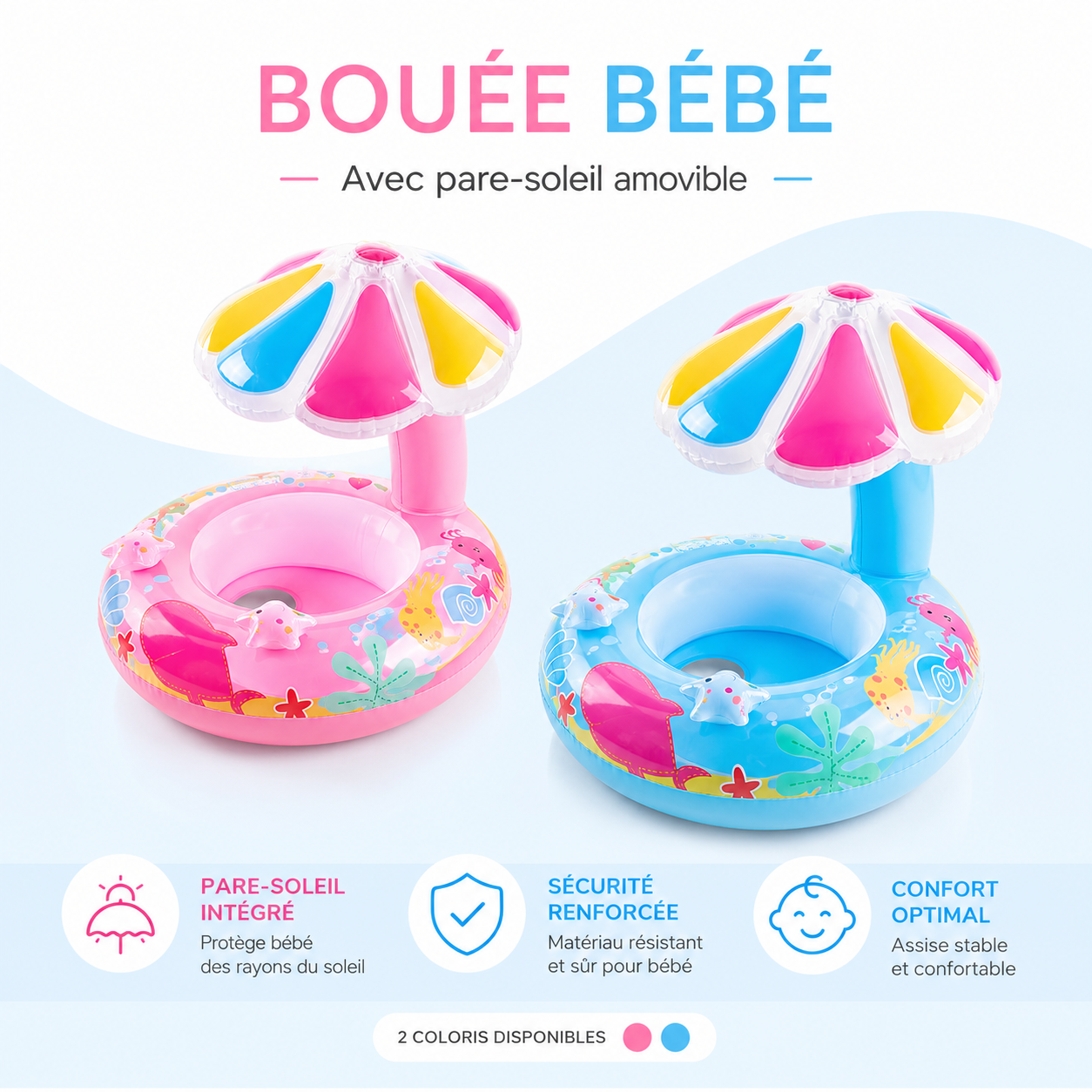 Bouée de Piscine Champignon avec Ombrage