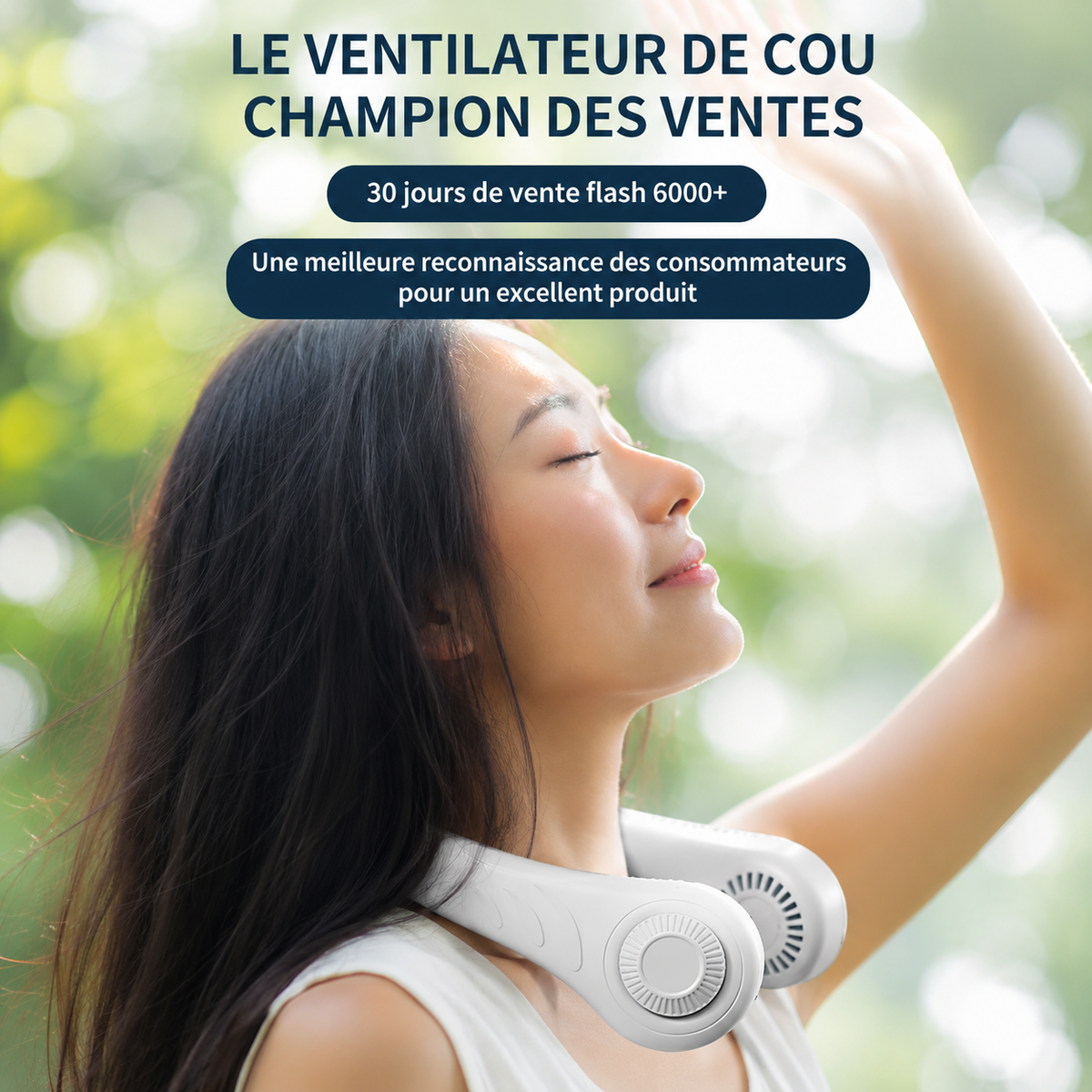 Ventilateur de Cou — Fraîcheur 360° Portable