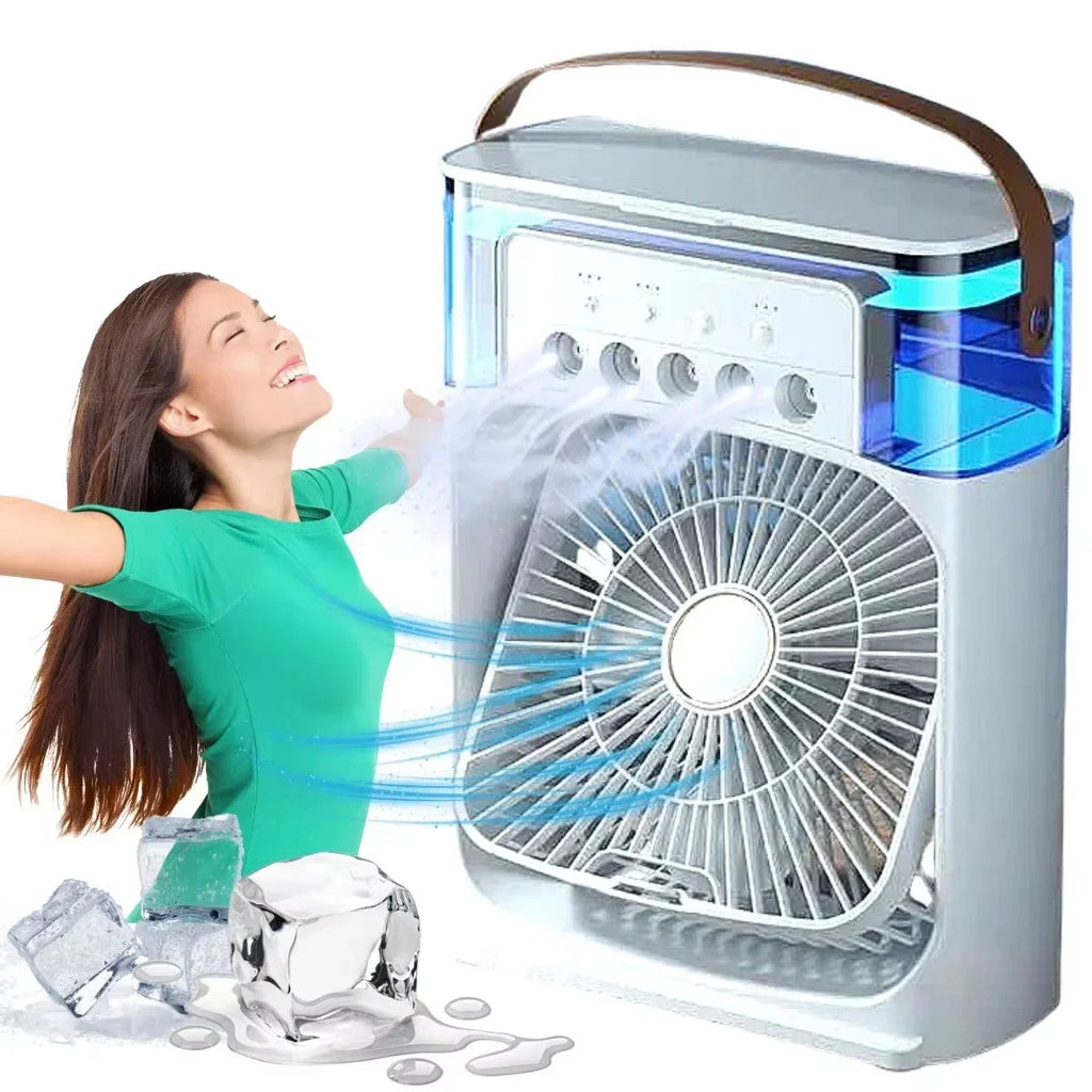Rafraîchisseur d'Air 3-en-1 — Ventilateur, Brumisateur & Veilleuse