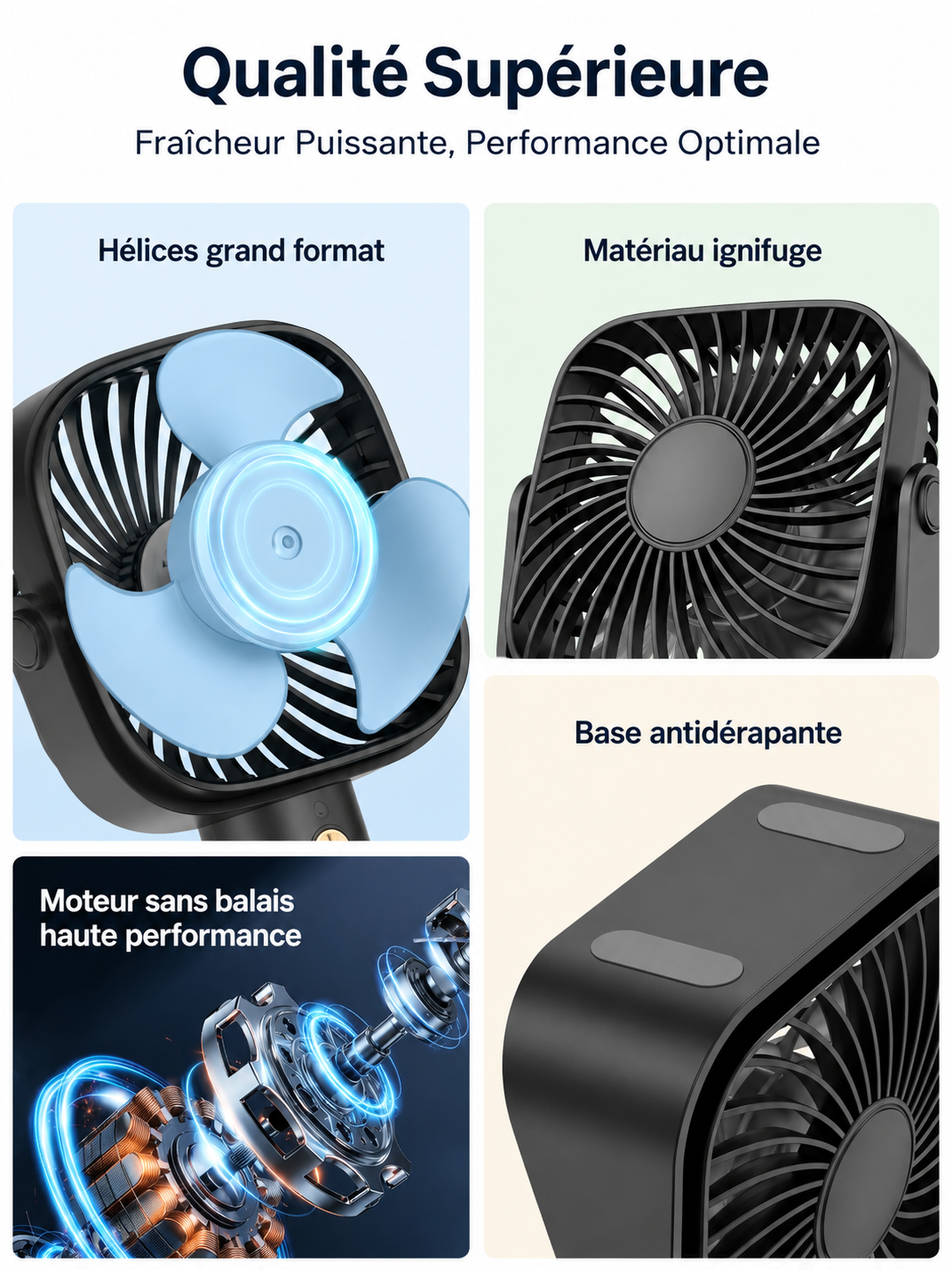 Mini Ventilateur de Bureau — 3 Vitesses USB